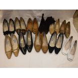 A box of assorted ladies shoes to include Emma Hope's shoes, Ferragamo etc.