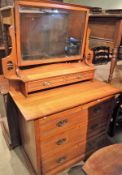 A Victorian satin walnut dressing chest