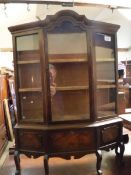 A walnut miniature display cabinet in the Dutch taste