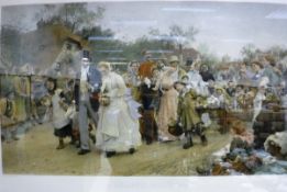 AFTER LUKE FIELDES "A village wedding", coupilgraveure,