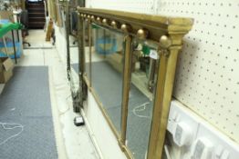 A 19th Century gilt and gesso triple paned mantle mirror,