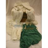 A box containing various 19th Century and later babies and other clothing to include Christening