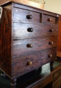 A Victorian painted pine chest of two short over three long drawers CONDITION REPORTS