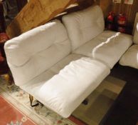 A Poltrona 'Frau' metal framed white leather sofa with one arm rest