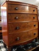 A 19th Century mahogany bow fronted chest of four long drawers