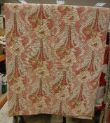 An early 20th Century quilt of pink floral stitched design CONDITION REPORTS