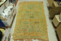 A Moroccan silk and cotton textile 154cm x 83cm approx.