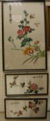 A 20th Century Chinese needlework study of birds and flowers,