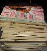 A large collection of various vintage Vogue magazines from 1990 onwards,