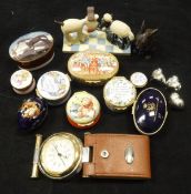 A collection of various Halcyon Days and other type enamelled boxes to include "The Metropolitan