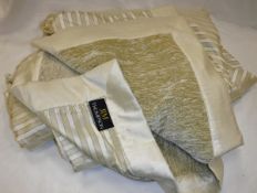 A modern Jim Thompson large double bedspread of striped cream and silver colours