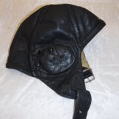 An early 20th Century D Lewis Ltd leather flying helmet - bears label to the interior inscribed D