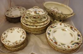 A Royal Worcester chinoiserie decorated part dinner service (Rd No.