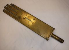 A circa 1900 brass glove iron stamped "James Ward (Worcester) Ltd No 9508/2 240V"