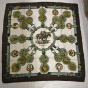 A Hermes silk scarf entitled "Guivreries" signed F.