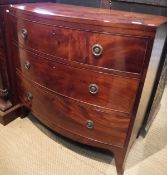 A late Regency mahogany bow fronted chest,