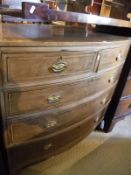 A 19th Century mahogany bow-fronted chest of two short over three long drawers