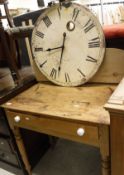 A pine single drawer side table, pine wash stand with jug and bowl,