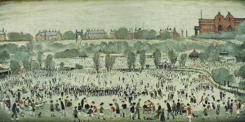 AFTER LAWRENCE STEPHEN LOWRY RA (1887-1976) "Peel Park, Salford", colour print,