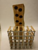 An 8 bottle wine rack,