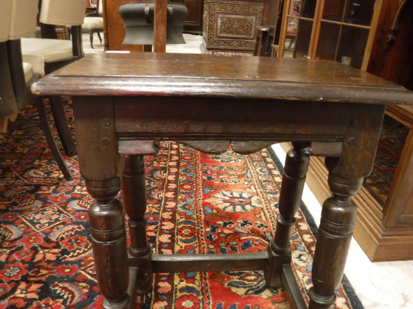 A 17th Century and later joined oak stool, - Image 5 of 13