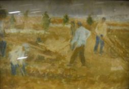 ANN SHRAGER "In the field", oil on canvas, unsigned, inscribed and dated '73 on label verso, 17.