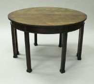 A George III mahogany D end dining table in the Chippendale taste,
