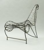 A modern steel "Spine" chair in the manner of André Dubreuil,