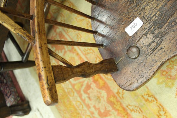 An early 19th Century ash and elm West Country childs stick back chair 51cm high - Image 5 of 12