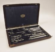 An extensive early 20th Century ivory mounted draughtsman's set by G Thornton Manchester,