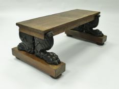 An early 19th Century mahogany ebonised low bench after a design by George Smith,