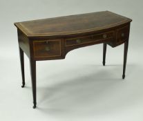 A Regency mahogany bow-fronted side table,