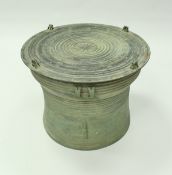 A 19th Century South East Asian bronze "frog" or rain drum,