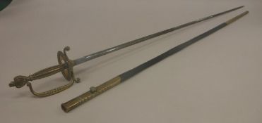 A 19th Century German cavalry sword by Gebruder Weyersberg the curved fullered blade stamped with