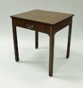 A George III mahogany architect's table with pull-out drawer,