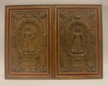A pair of 18th Century carved oak panels depicting Truth and Justice,