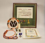 A collection of medals relating to De Heer H Roet, including a diploma dated 11th November 1999,