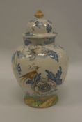 An 18th Century Italian polychrome decorated vase,