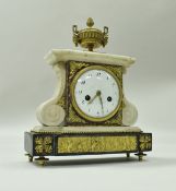 A circa 1800 French marble cased mantel clock with eight day movement,