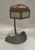 A circa 1900 pewter table lamp in the Art Nouveau taste,