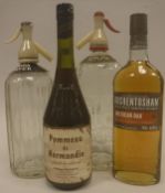 Auchentoshan Single Malt Scotch Whisky, American Oak, 70 cl x 5 and one bottle Pommeau de Normandy,