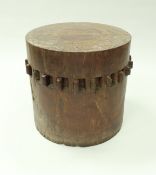 An Indonesian solid rosewood grinding wheel (possibly sugar grinding wheel),