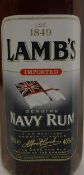 Lamb's Imported Genuine Navy Rum, 1 litre x 3, one bottle Bacardi Oak Heart, 1 litre,