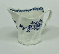 An 18th Century Liverpool Chelsea ewer cream jug by Seth Pennington and John Part with triple