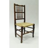 A composite set of six North Country spindle back rush seat dining chairs in beech or ash,