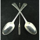 A George III silver miniature or campaign double ended marrow scoop (by Stephen Adams London 1803)