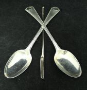 A George III silver miniature or campaign double ended marrow scoop (by Stephen Adams London 1803)