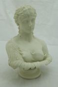 A Copeland Parian ware bust of "Clytie" for The Art Union of London,