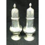 A George III silver pepper of baluster form with pierced domed cover (by Jabez Daniell & James