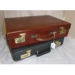 A leather briefcase by Swaine, Adeney Brigg,